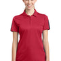 Sport-Tek Womens Active Mesh Moisture Wicking Short Sleeve Polo Shirt - True Red/Grey