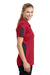 Sport-Tek LST695 Womens Active Mesh Moisture Wicking Short Sleeve Polo Shirt Red/Grey Side