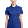 Sport-Tek Womens Active Mesh Moisture Wicking Short Sleeve Polo Shirt - True Royal Blue/Grey