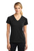 Sport-Tek LST700 Womens Ultimate Performance Moisture Wicking Short Sleeve V-Neck T-Shirt Black Front