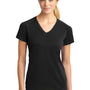 Sport-Tek Womens Ultimate Performance Moisture Wicking Short Sleeve V-Neck T-Shirt - Black