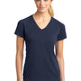 Sport-Tek Womens Ultimate Performance Moisture Wicking Short Sleeve V-Neck T-Shirt - True Navy Blue