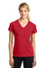 Sport-Tek LST700 Womens Ultimate Performance Moisture Wicking Short Sleeve V-Neck T-Shirt Red Front