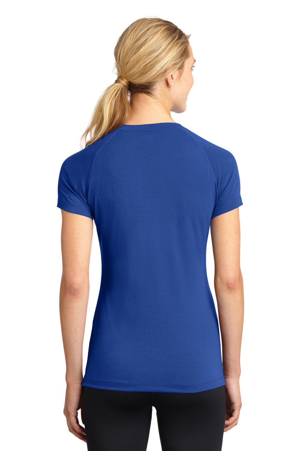 Sport-Tek LST700 Womens Ultimate Performance Moisture Wicking Short Sleeve V-Neck T-Shirt Royal Blue Back