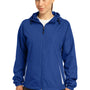 Sport-Tek Womens Water Resistant Full Zip Hooded Jacket - True Royal Blue/White