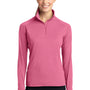Sport-Tek Womens Sport-Wick Moisture Wicking 1/4 Zip Sweatshirt - Dusty Rose Pink