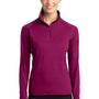 Sport-Tek Womens Sport-Wick Moisture Wicking 1/4 Zip Sweatshirt - Pink Rush