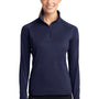 Sport-Tek Womens Sport-Wick Moisture Wicking 1/4 Zip Sweatshirt - True Navy Blue
