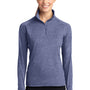 Sport-Tek Womens Sport-Wick Moisture Wicking 1/4 Zip Sweatshirt - Heather True Navy Blue