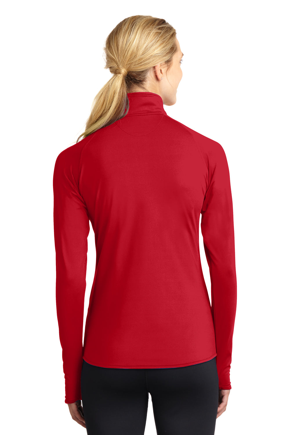Sport-Tek LST850 Womens Sport-Wick Moisture Wicking 1/4 Zip Sweatshirt Red Back
