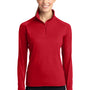 Sport-Tek Womens Sport-Wick Moisture Wicking 1/4 Zip Sweatshirt - True Red