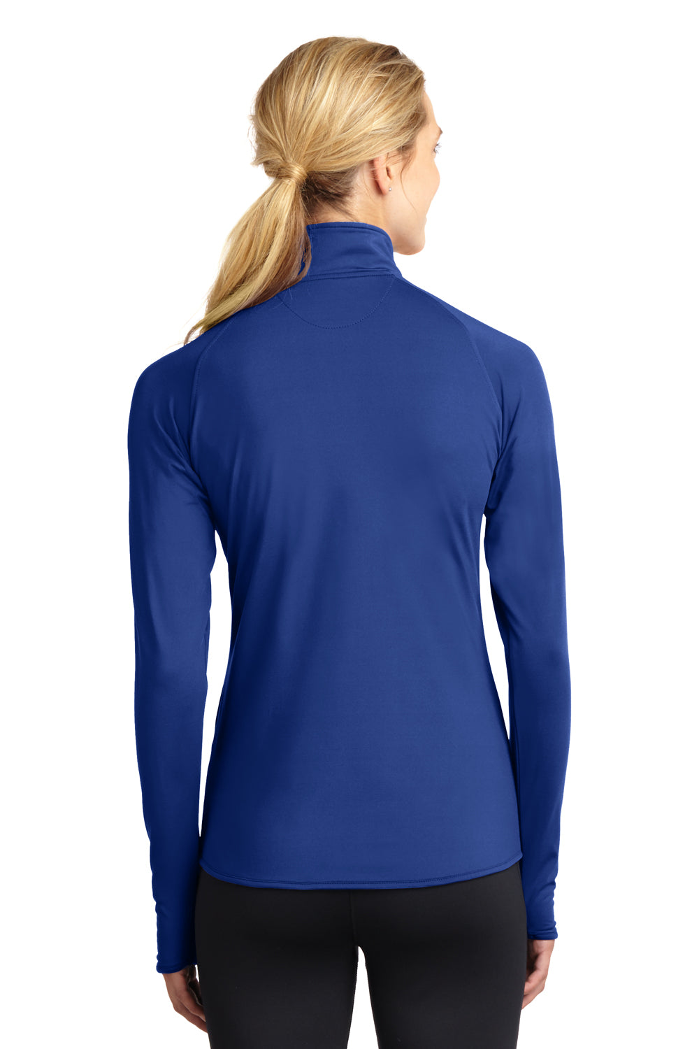 Sport-Tek LST850 Womens Sport-Wick Moisture Wicking 1/4 Zip Sweatshirt Royal Blue Back