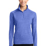 Sport-Tek Womens Sport-Wick Moisture Wicking 1/4 Zip Sweatshirt - Heather True Royal Blue