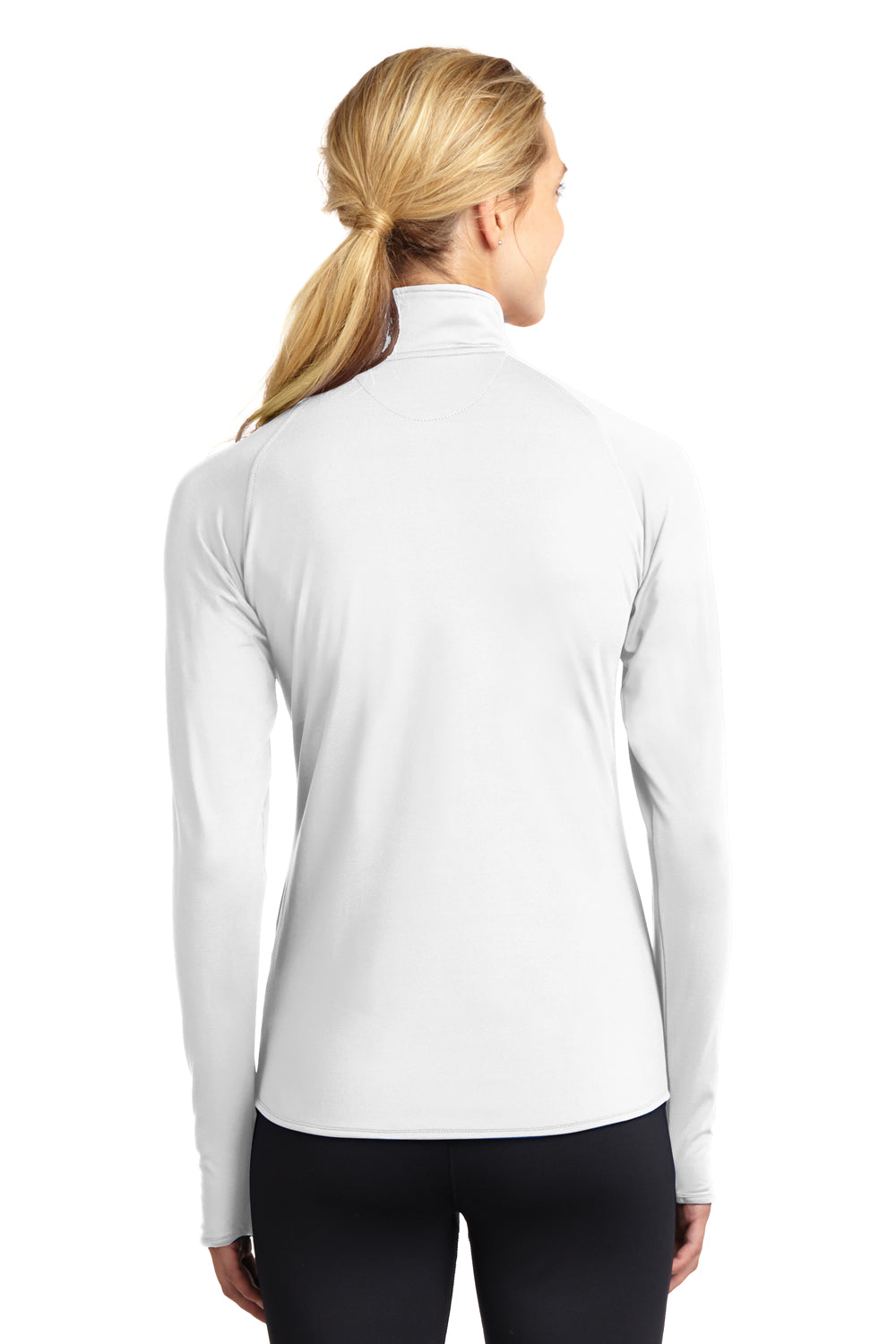 Sport-Tek LST850 Womens Sport-Wick Moisture Wicking 1/4 Zip Sweatshirt White Back
