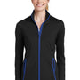 Sport-Tek Womens Sport-Wick Moisture Wicking Full Zip Jacket - Black/True Royal Blue