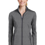 Sport-Tek Womens Sport-Wick Moisture Wicking Full Zip Jacket - Heather Charcoal Grey/Charcoal Grey