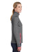 Sport-Tek LST853 Womens Sport-Wick Moisture Wicking Full Zip Jacket Heather Grey/Hot Coral Pink Side