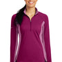 Sport-Tek Womens Sport-Wick Moisture Wicking 1/4 Zip Sweatshirt - Pink Rush/Heather Pink Rush - Closeout