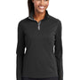 Sport-Tek Womens Sport-Wick Moisture Wicking 1/4 Zip Sweatshirt - Black