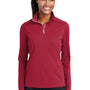 Sport-Tek Womens Sport-Wick Moisture Wicking 1/4 Zip Sweatshirt - Deep Red