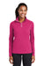 Sport-Tek LST860 Womens Sport-Wick Moisture Wicking 1/4 Zip Sweatshirt Fuchsia Pink Front