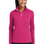 Sport-Tek Womens Sport-Wick Moisture Wicking 1/4 Zip Sweatshirt - Raspberry Pink - Closeout