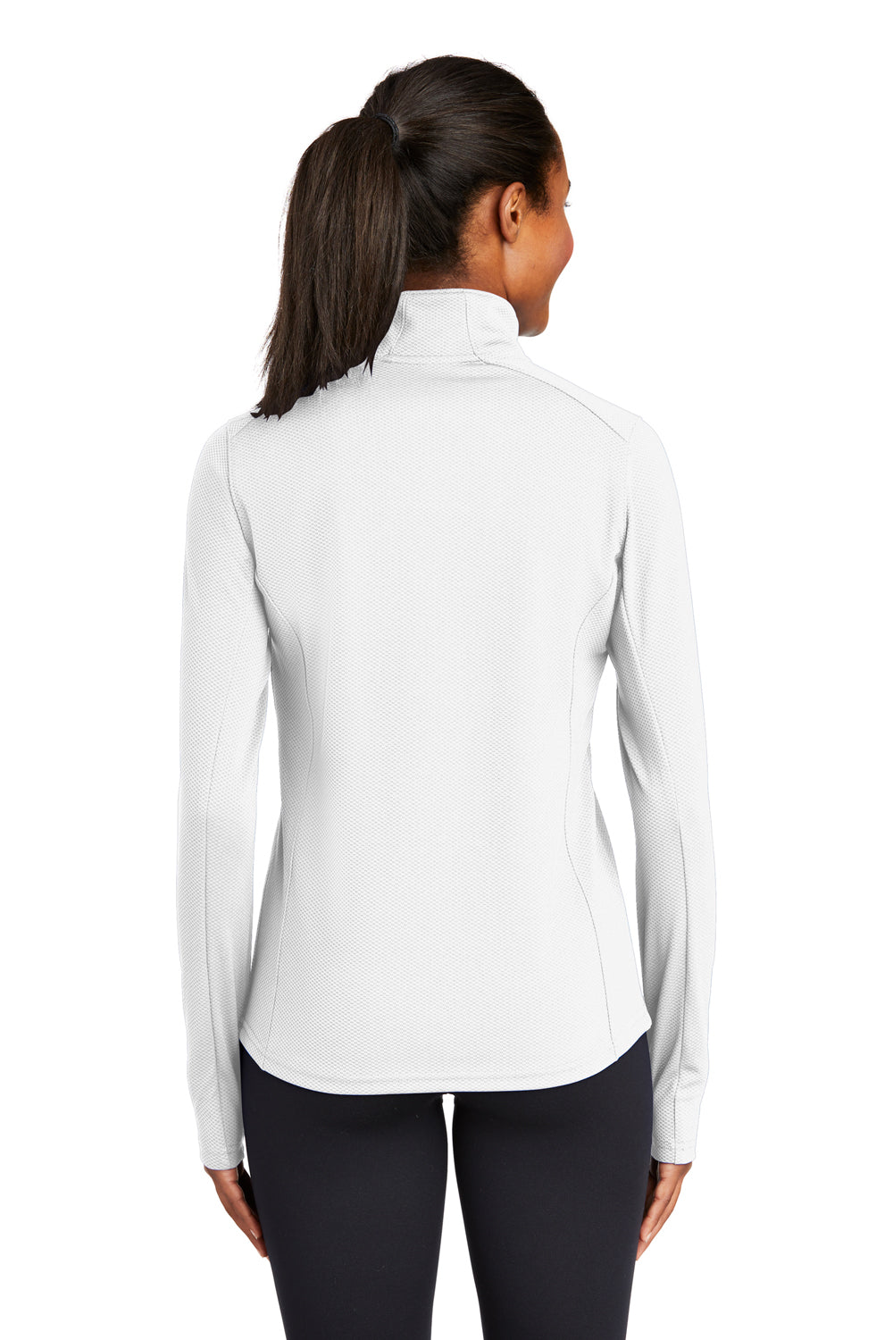 Sport-Tek LST860 Womens Sport-Wick Moisture Wicking 1/4 Zip Sweatshirt White Back