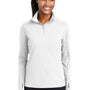 Sport-Tek Womens Sport-Wick Moisture Wicking 1/4 Zip Sweatshirt - White - Closeout