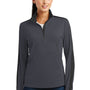 Sport-Tek Womens Sport-Wick Moisture Wicking 1/4 Zip Sweatshirt - Iron Grey/Black - Closeout