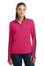 Sport-Tek LST861 Womens Sport-Wick Moisture Wicking 1/4 Zip Sweatshirt Fuchsia Pink/Grey Front