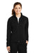 Sport-Tek LST90 Womens Full Zip Track Jacket Black Front