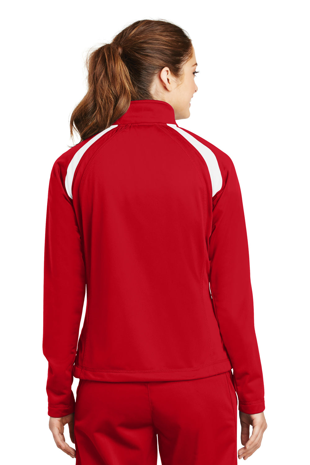 Sport-Tek LST90 Womens Full Zip Track Jacket Red Back