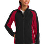 Sport-Tek Womens Water Resistant Full Zip Jacket - Black/True Red