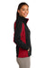 Sport-Tek LST970 Womens Water Resistant Full Zip Jacket Black/Red Side