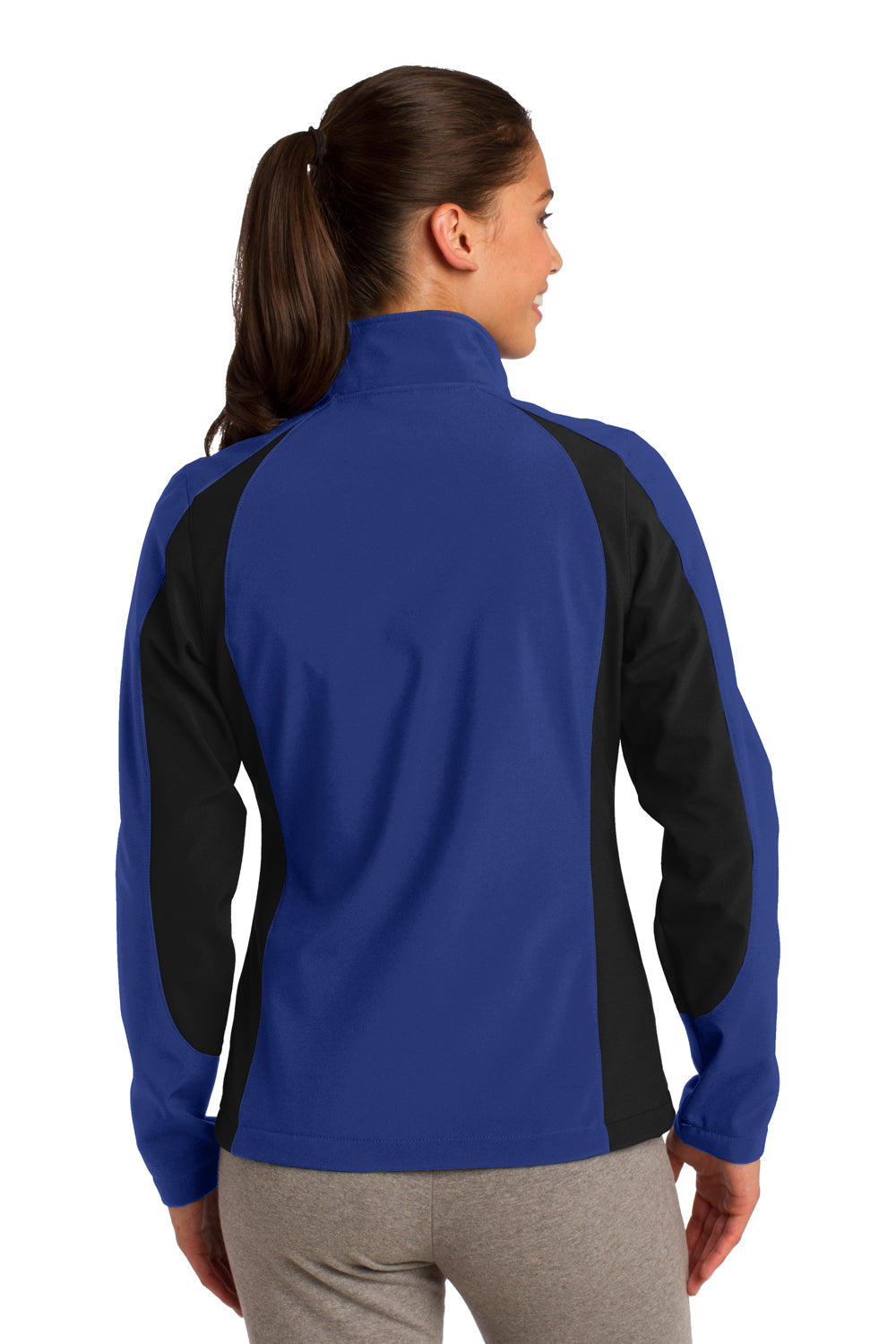 Sport-Tek LST970 Womens Water Resistant Full Zip Jacket Royal Blue/Black Back