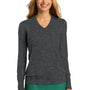 Port Authority Womens Long Sleeve V-Neck Sweater - Heather Charcoal Grey