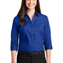 Port Authority Womens Carefree Stain Resistant 3/4 Sleeve Button Down Shirt - True Royal Blue