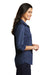 Port Authority LW643 Womens Easy Care Wrinkle Resistant 3/4 Sleeve Button Down Shirt Navy Blue/Heritage Blue Side