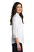 Port Authority LW643 Womens Easy Care Wrinkle Resistant 3/4 Sleeve Button Down Shirt White/Dark Grey Side