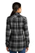 Port Authority LW668 Womens Flannel Long Sleeve Button Down Shirt Grey/Black Back