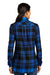 Port Authority LW668 Womens Flannel Long Sleeve Button Down Shirt Royal Blue/Black Back