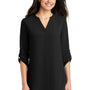 Port Authority Womens 3/4 Sleeve V-Neck T-Shirt - Black