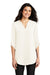 Port Authority LW701 Womens 3/4 Sleeve V-Neck T-Shirt Ivory White Front