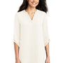 Port Authority Womens 3/4 Sleeve V-Neck T-Shirt - Ivory Chiffon White