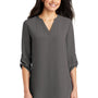 Port Authority Womens 3/4 Sleeve V-Neck T-Shirt - Sterling Grey
