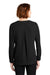 Port Authority LW702 Womens Long Sleeve V-Neck T-Shirt Black Back