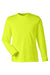 Harriton M118L Mens Charge Moisture Wicking Long Sleeve Crewneck T-Shirt Safety Yellow Flat Front