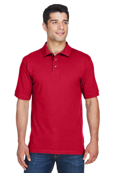 Harriton M200 Mens Short Sleeve Polo Shirt Red Front