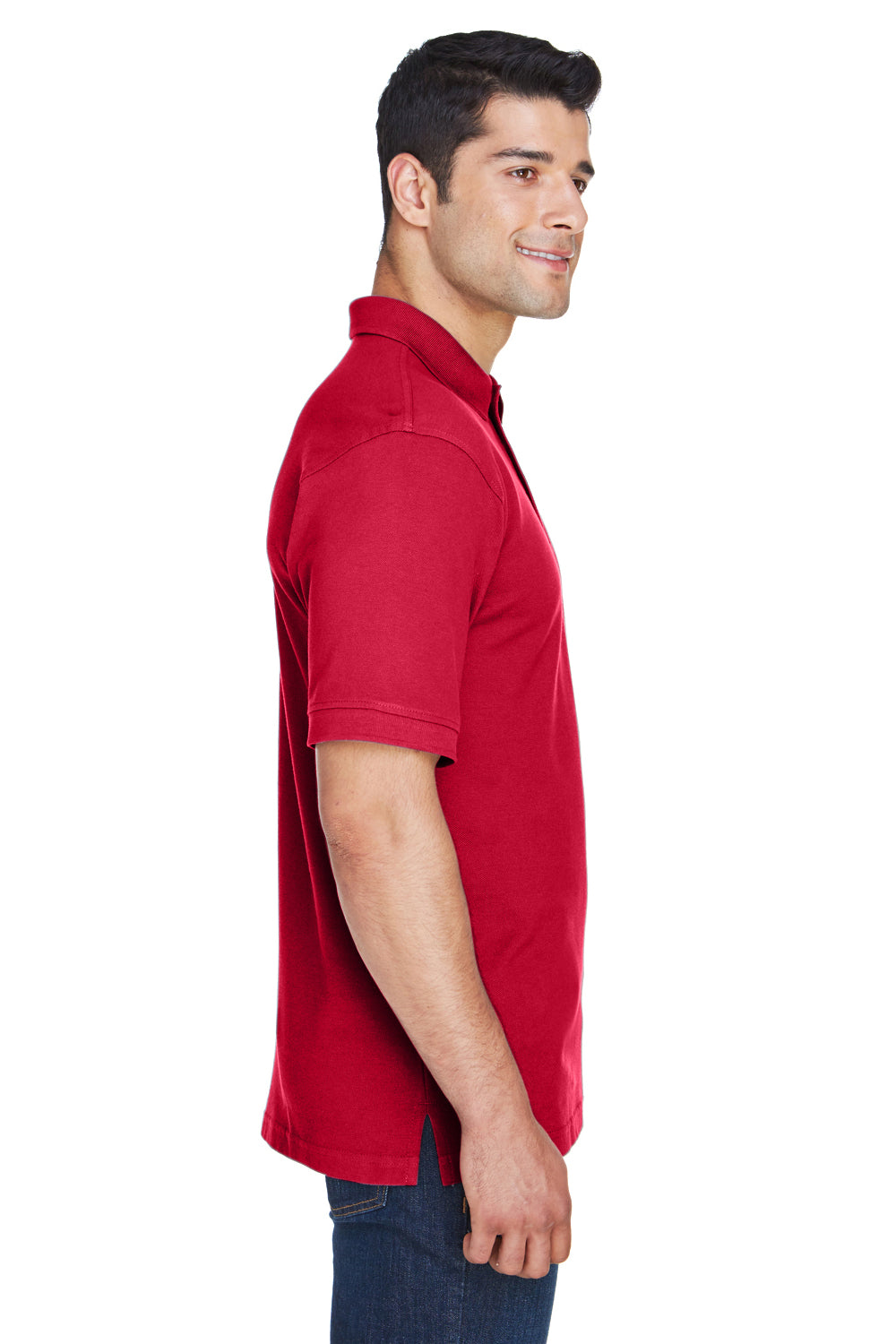Harriton M200 Mens Short Sleeve Polo Shirt Red Side