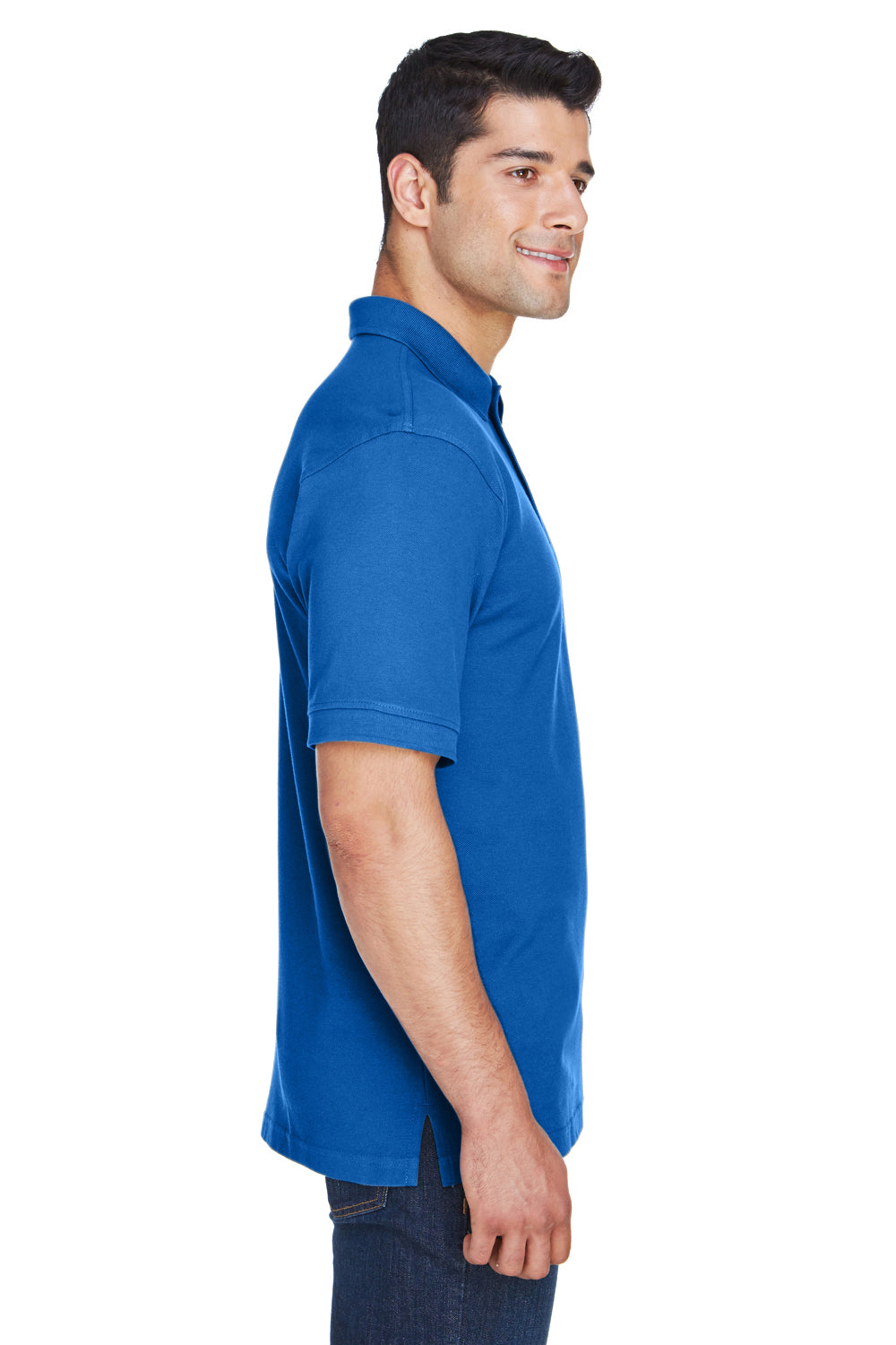 Harriton M200 Mens Short Sleeve Polo Shirt Royal Blue Side